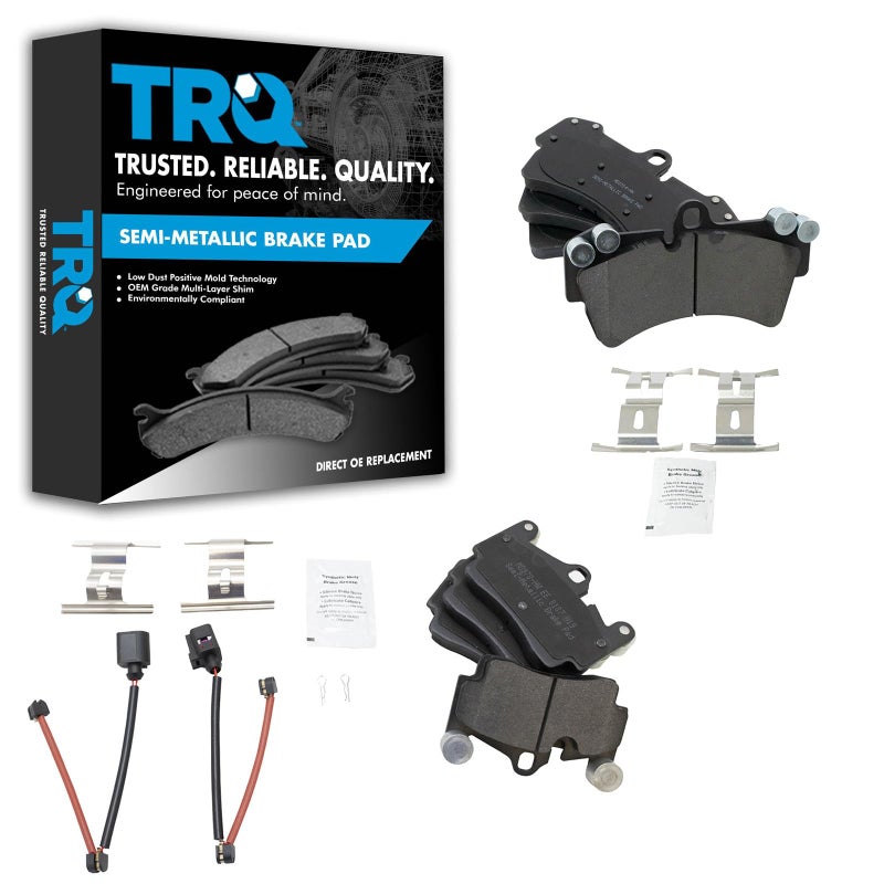 TRQ Front and Rear Brake Pad Set Semi Metallic Compatible with 20072015 Audi Q7 20032010 Porsche Cayenne 20042008 Volkswagen Touareg